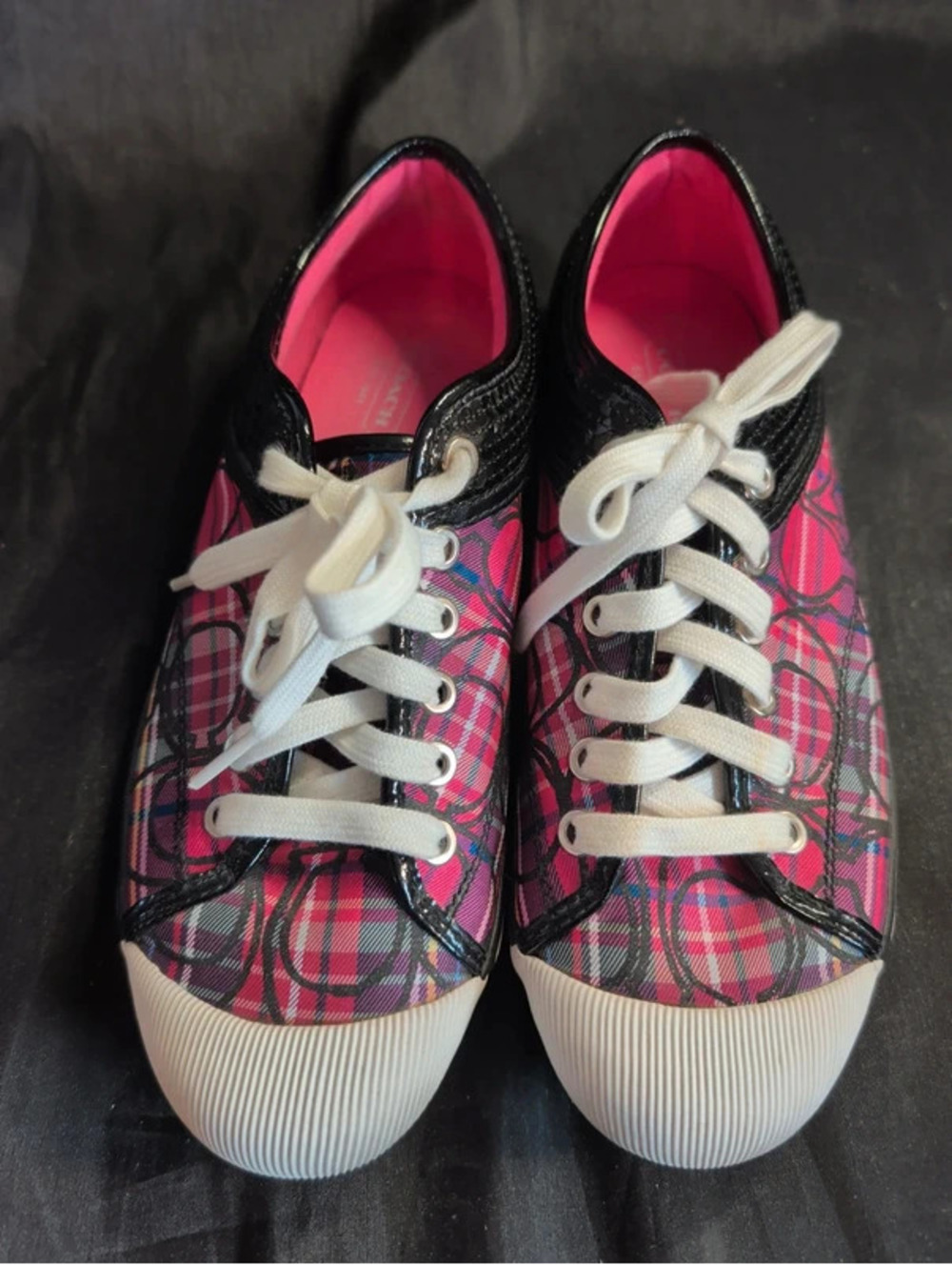 Vintage Zorra Coach shoes 8.5 b pink plaid